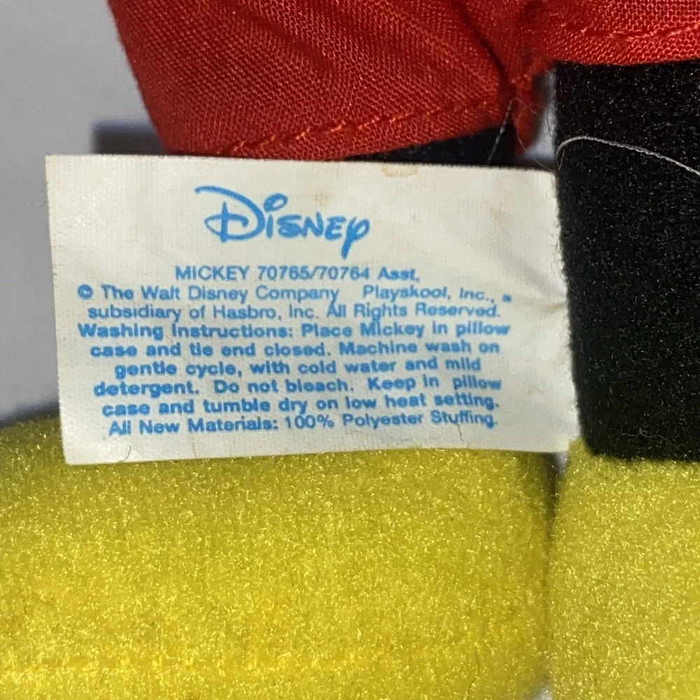 Vintage Playskool Disney Mickey Mouse Plush Stuffed‎ Animal Toy 1986